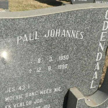ODENDAAL Paul Johannes 1950-1990