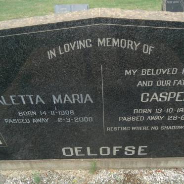 OELOFSE Casper 1905-1965 &amp; Aletta Maria 1908-2000