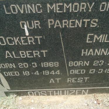 OOSTHUIZEN Ockert Albert 1868-1944 &amp; Emily Hannah 1874-1967