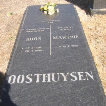 OOSTHUYSEN Koos 1910-1994 &amp; Marthie 1920-