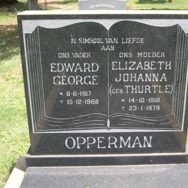 OPPERMAN Edward George 1917-1968 &amp; Elizabeth Johanna THURTLE 1918-1979