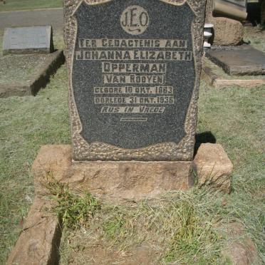 OPPERMAN Johanna Elizabeth nee VAN ROOYEN 1863-1936