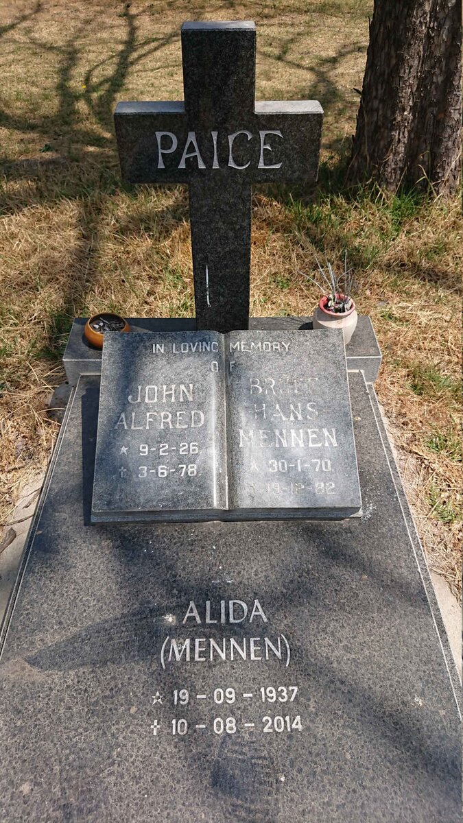 PAICE John Alfred 1926-1978 &amp; Alida MENNEN 1937-2014 :: MENNEN Bruce Hans 1970-1982