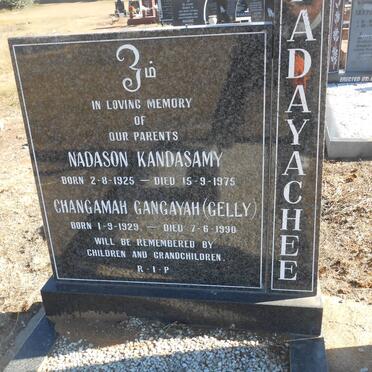 PADAYACHEE Nadason Kandasamy 1925-1975 &amp; Changamah Gangayah 1929-1990