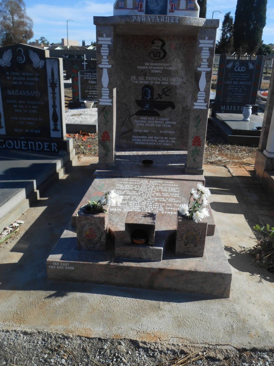 PADAYACHEE V.G. 1921-2012