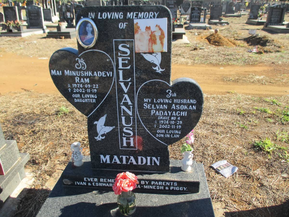 PADAYACHI Selvan Asokan 1974-2002 &amp; Mai Minushkadevi Ram 1974-2002