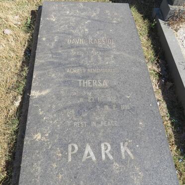 PARK David Raeside 1923-1987 &amp; Theresa 1932-1998