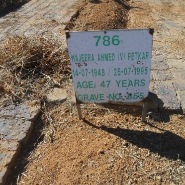 PETKAR Hajeera Ahmed (V) 1948-1995