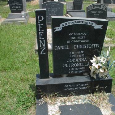 PEENZ Daniel Christoffel 1922-1973 &amp; Johanna Petronella 1925-2007