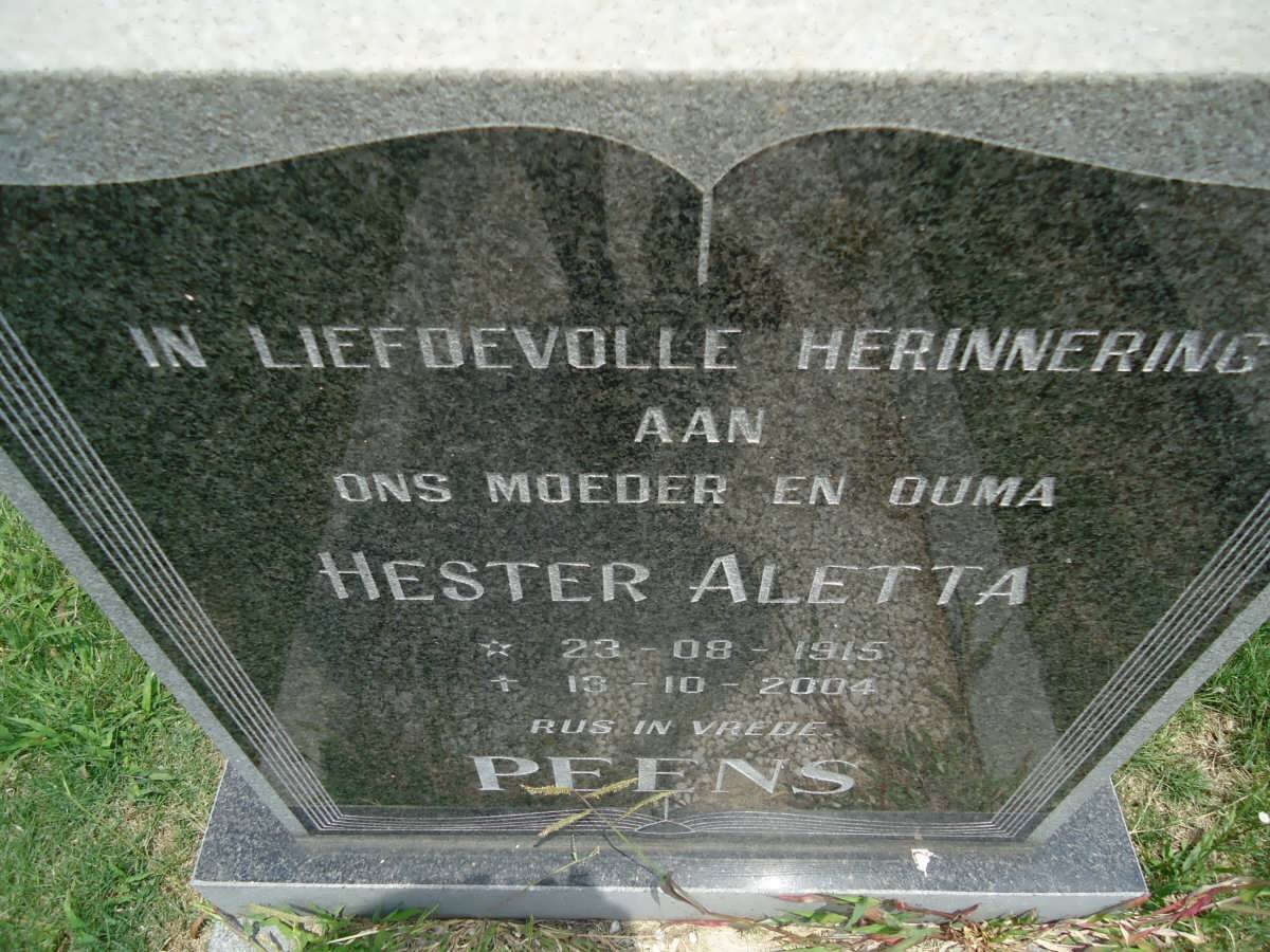 PEENS Hester Aletta 1915-2004