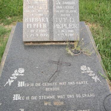 PEPLER Barbara 1907-1972 :: PEPLER Ivy D. 1949-2000