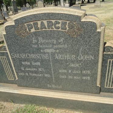 PEARCE Arthur John 1873-1925 &amp; Sarah Christina BABB 1871-1951