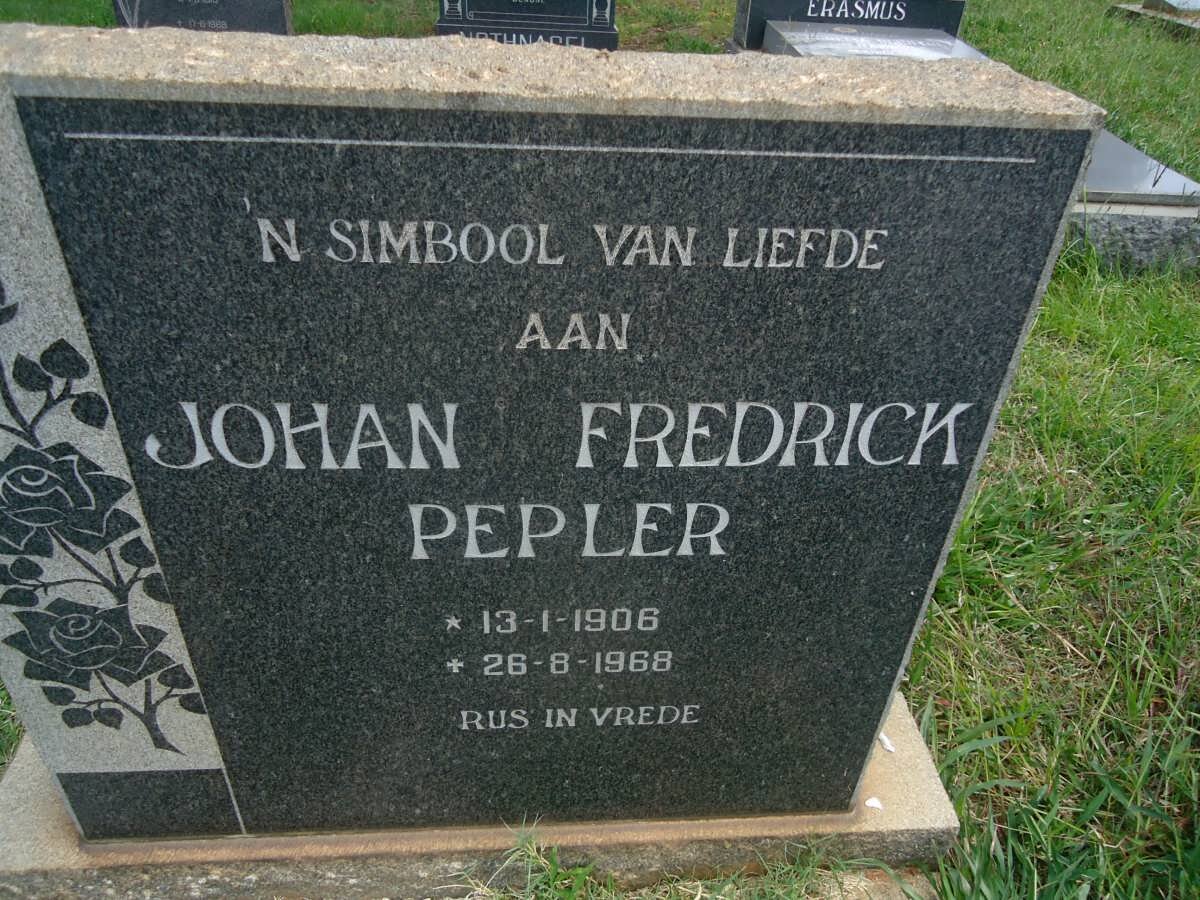 PEPLER Johan Fredrick 1906-1968