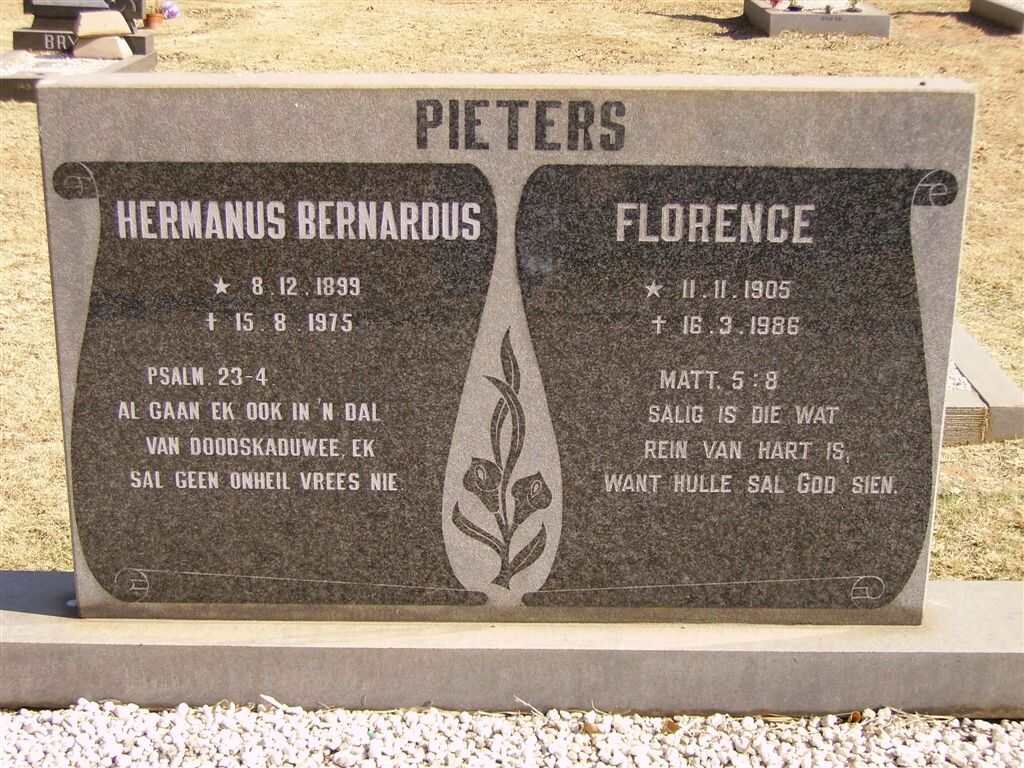 PIETERS Hermanus Bernardus 1899-1975 &amp; Florence 1905-1986