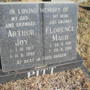 PITT Arthur Joy 1917-1992 &amp; Florence Maud 1916-1992
