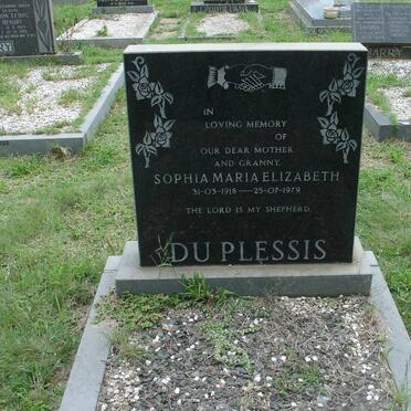 PLESSIS Sophia Maria Elizabeth, du 1918-1979