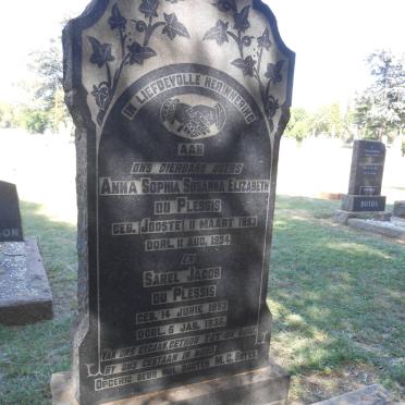 PLESSIS, Sarel Jacob, du 1852-1936 &amp; Anna Sophia Susanna Elizabeth JOOSTE 1853-1934