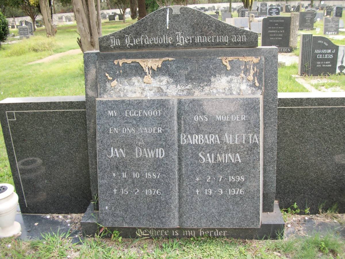 PLOOY Jan Dawid 1887-1976, du  &amp; Barbara Aletta Salmina 1898-1976