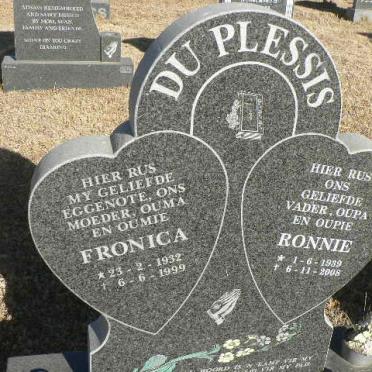PLESSIS Ronnie, du 1939-2008 &amp; Fronica 1932-1999