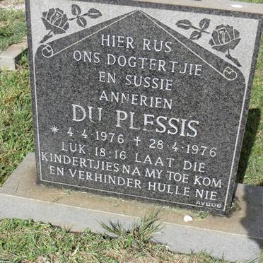 PLESSIS Annerein, du 1976-1976