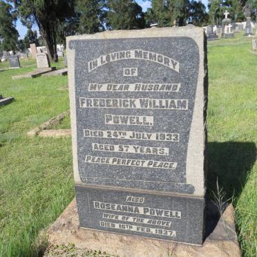 POWELL Frederick William -1933 &amp; Roseanna -1937