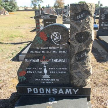 POONSAMY Munimah 1914-1976 :: POONSAMY Damravalli 1960-1989