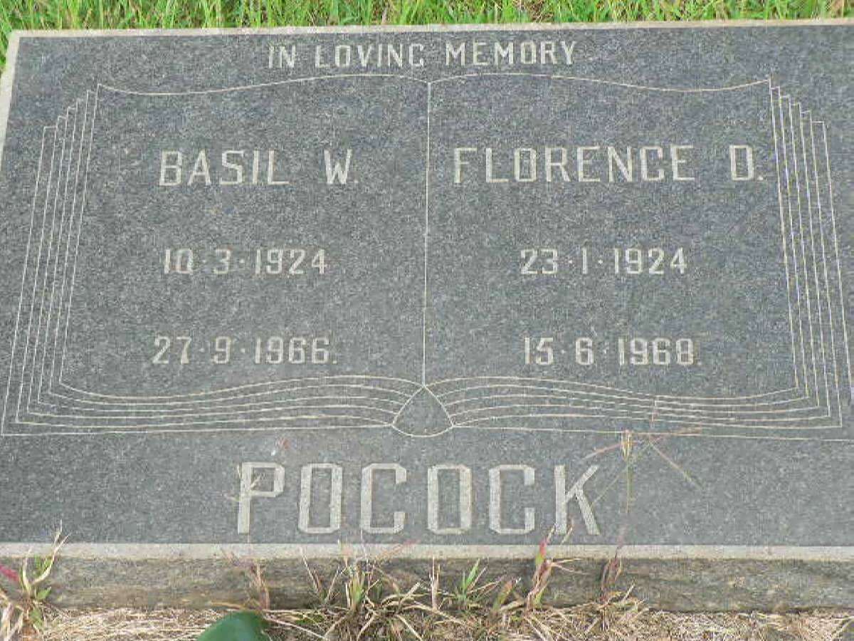 POCOCK Basil W. 1924-1966 &amp; Florence D. 1924-1968