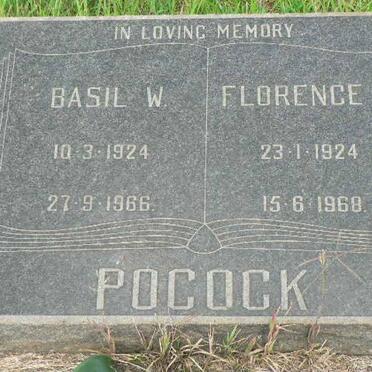 POCOCK Basil W. 1924-1966 &amp; Florence D. 1924-1968