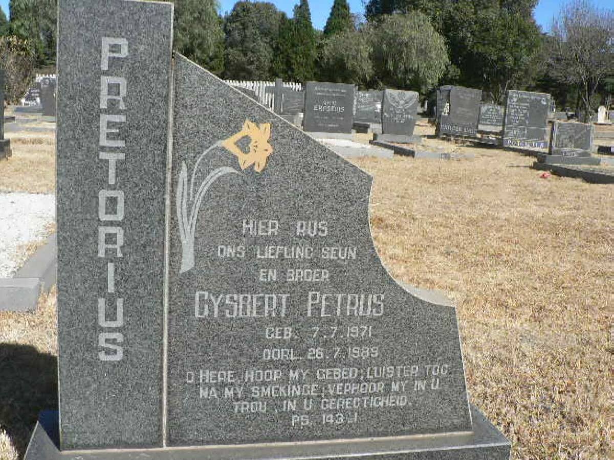 PRETORIUS Gysbert Petrus 1971-1989