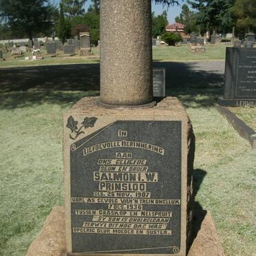 PRINSLOO Salmon I.W. 1907-1936