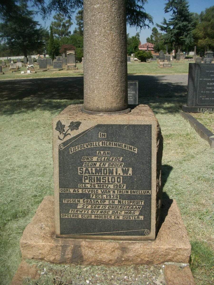 PRINSLOO Salmon I.W. 1907-1936