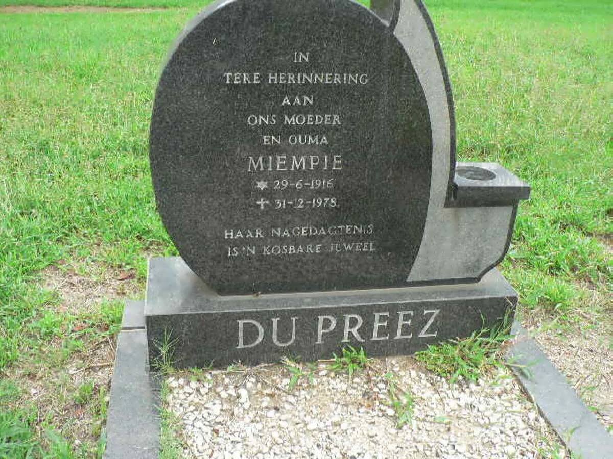 PREEZ Miempie, du 1916-1978