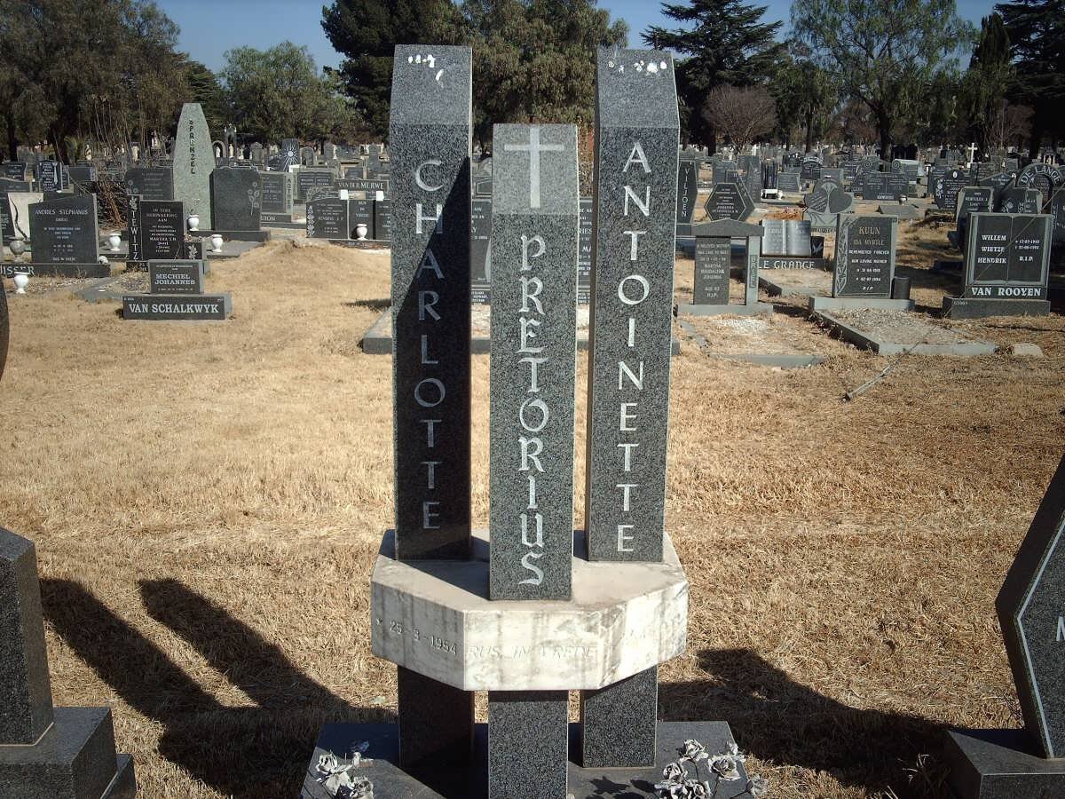 PRETORIUS Charlotte Antoinette 1954-??