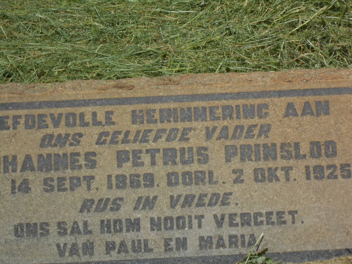 PRINSLOO Hannes Petrus 1869-1925