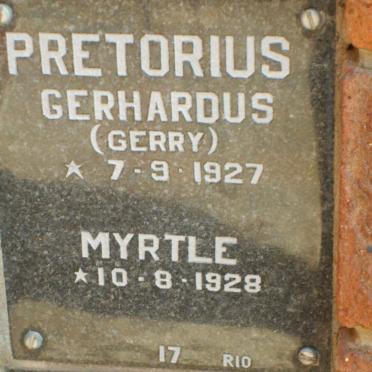 PRETORIUS Gerhardus 1927- &amp; Myrtle 1928-