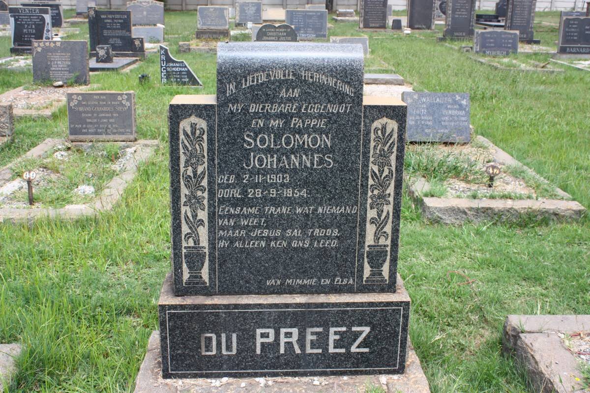 PREEZ Solomon Johannes, du 1903-1954