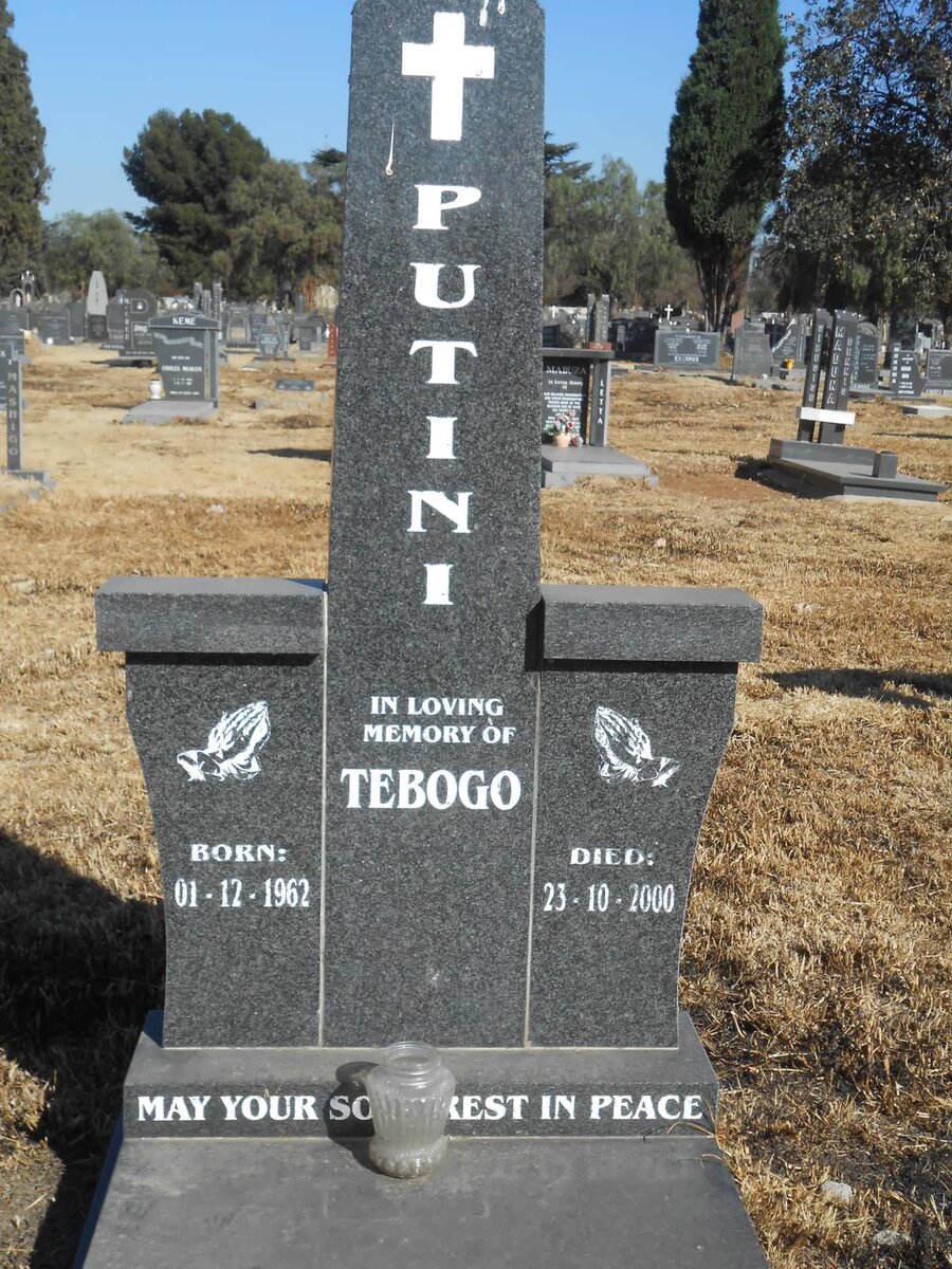 PUTINI Tebogo 1962-2000