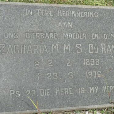 RANDT Zacharia M.M.S., du 1898-1976