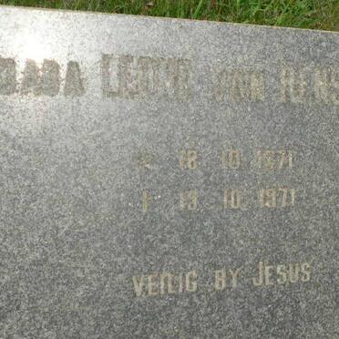 RENSBURG Leone, van 1971-1971