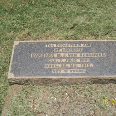 RENSBURG Barbara M.J., van 1881-1915