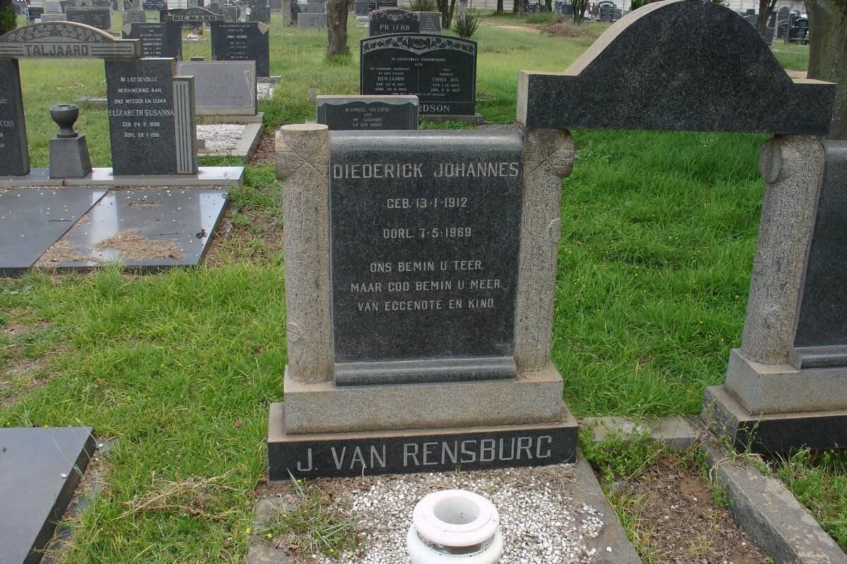 RENSBURG Diederick Johannes, J. van 1912-1969