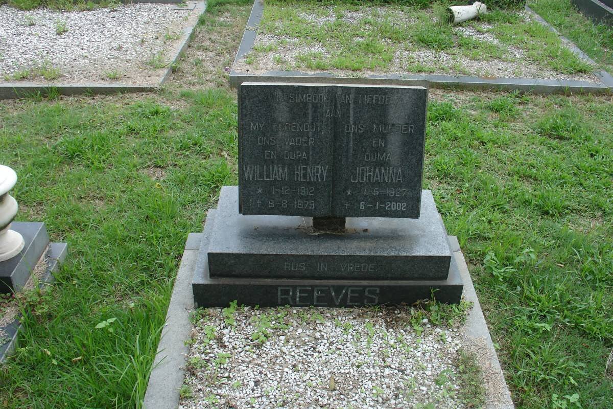 REEVES William Henry 1912-1970 &amp; Johanna 1927-2002