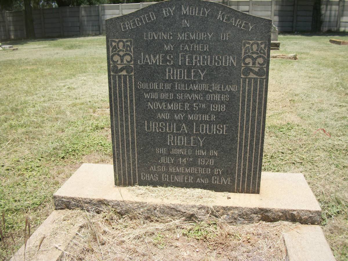 RIDLEY James Ferguson -1918 &amp; Ursula Louise -1970