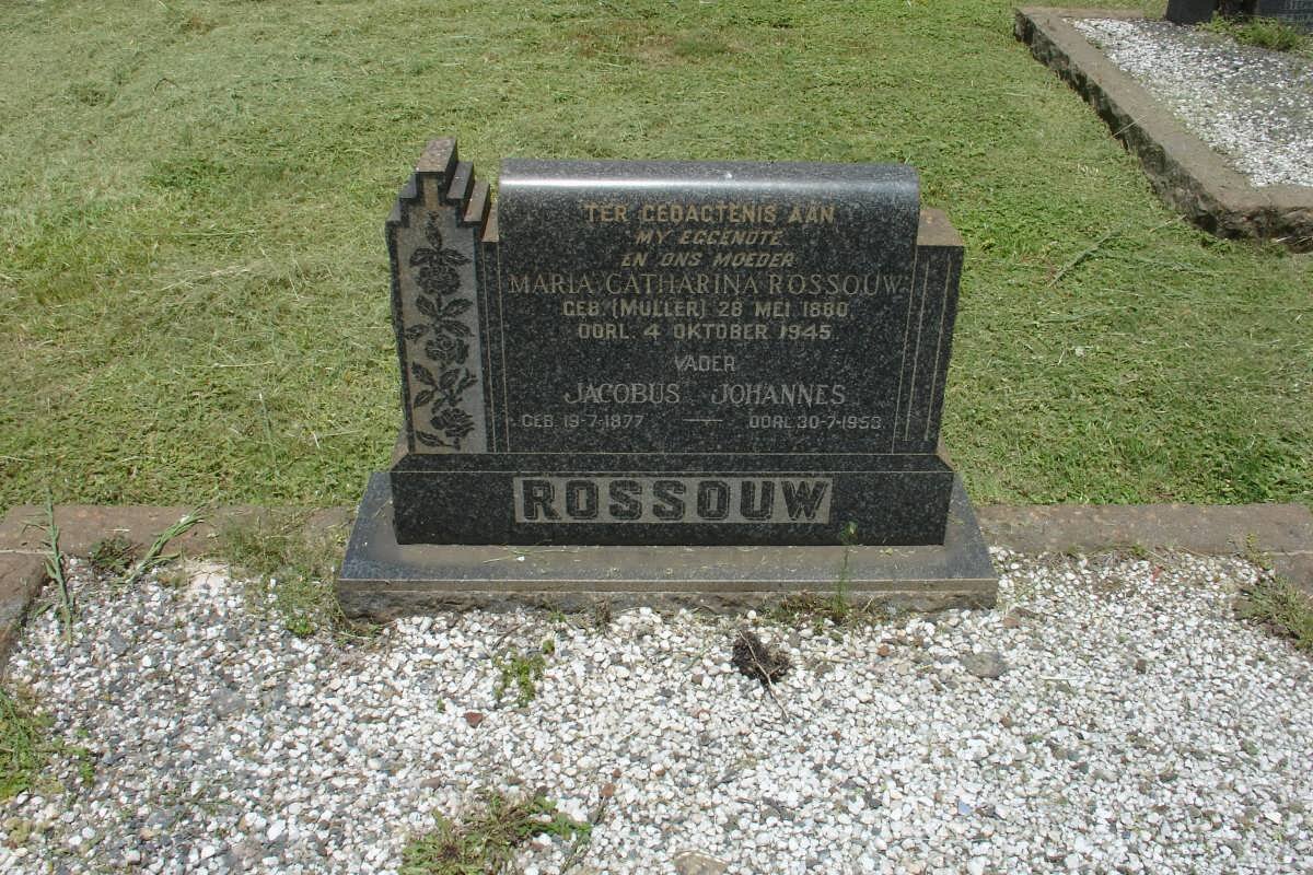 ROSSOUW Jacobus Johannes 1877-1959 &amp; Maria Catharina MULLER 1880-1945