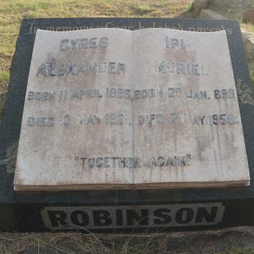 ROBINSON Cyres Alexander 1895-1931 &amp; Iris Muriel 1899-1950