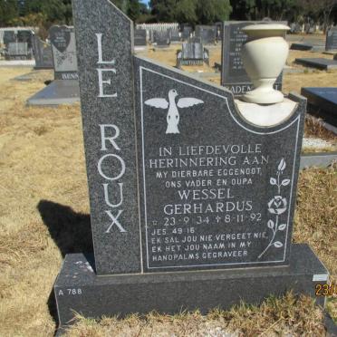 ROUX Wessel Gerhardus, le 1934-1992