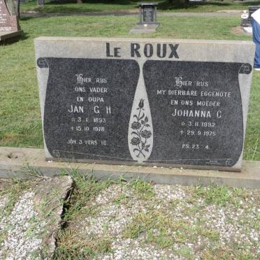 ROUX Jan G.H., le 1893-1978 &amp; Johanna C. 1892-1975