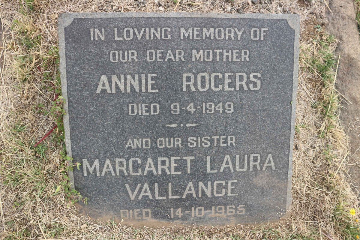 ROGERS Annie -1949 :: VALLANCE Margaret Laura -1965