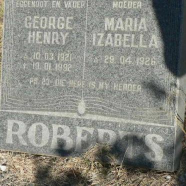 ROBERTS George Henry 1921-1992 &amp; Maria Isabella 1926-