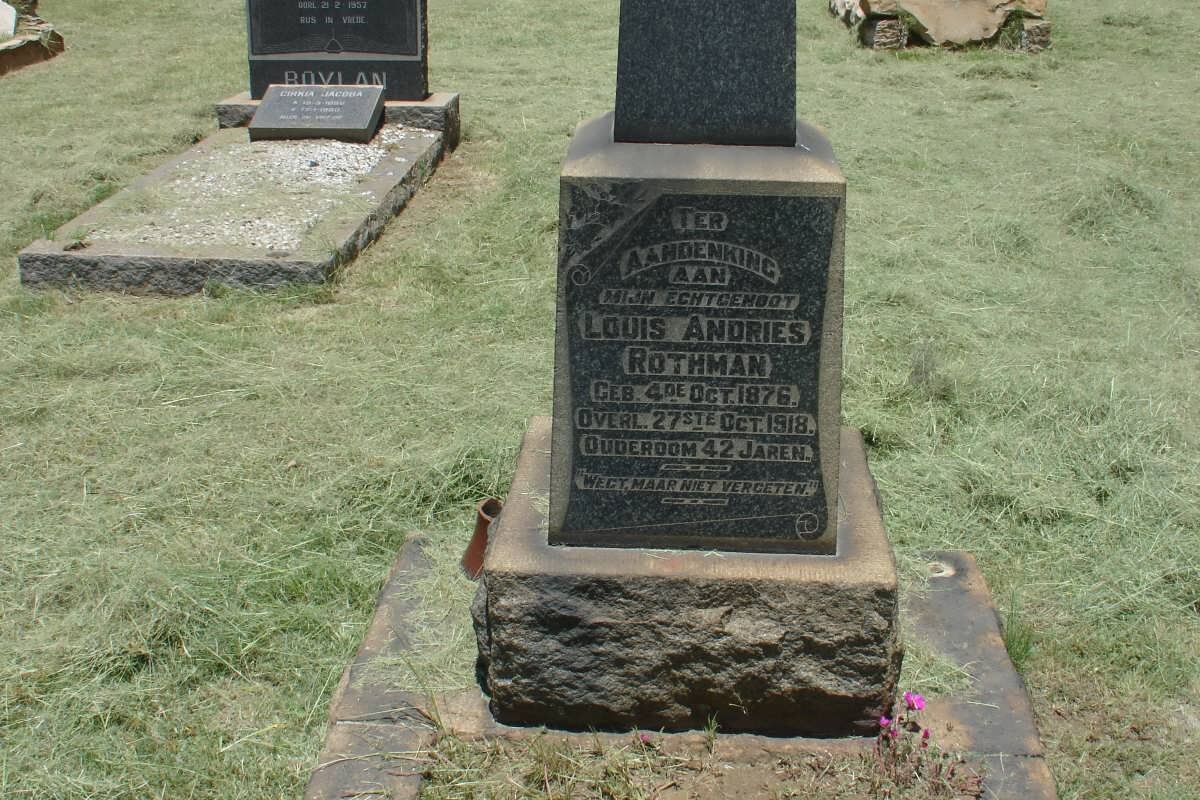 ROTHMAN Louis Andries 1876-1918